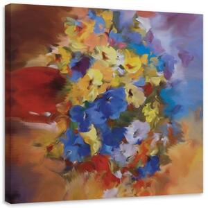 Obraz na plátně Květiny Kytice Olej - 40x40 cm