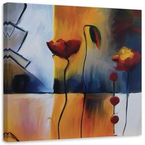 Obraz na plátně Makový červený olej Květina - 40x40 cm