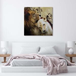 Obraz na plátně Lev Zvířata Brown - 30x30 cm