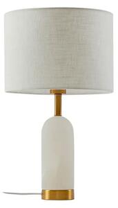 Lindby - Alabaster Stolová Lampa Ø30 Biela/Zlatá