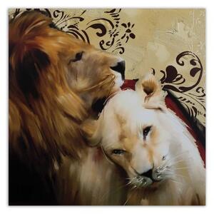 Obraz na plátně Lev Zvířata Brown - 30x30 cm