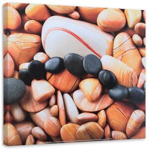 Obraz na plátně Hnědé zenové kameny - 30x30 cm
