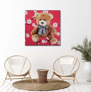 Obraz na plátně Plyšová školka s medvídkem - 30x30 cm