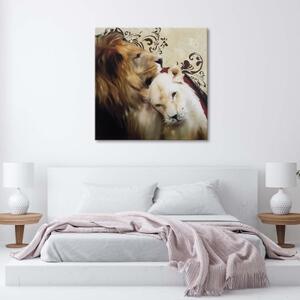Obraz na plátně Lvi Zvířata - 30x30 cm