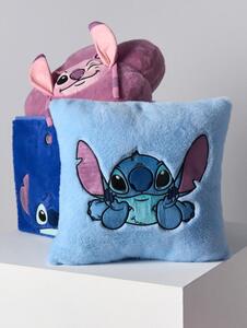 Sinsay - Vankúš z umelej kožušiny Stitch - svetlomodrá