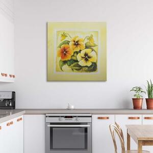 Obraz na plátně Květy macešek - 30x30 cm