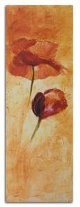 Obraz na plátně Červené máky Květina Akryl - 30x90 cm