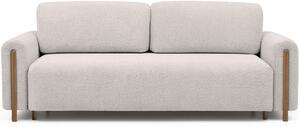MUZZA Trojmiestna rozkladacia pohovka cadova 244 cm s úložným priestorom bouclé béžová s prírodnými nohami
