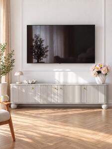 TV stolík Vespera 4D 187 cm - kašmírová / zlatá / kašmírové nohy