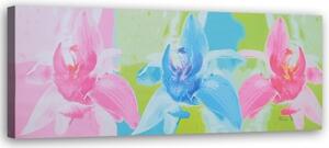 Obraz na plátně Barevné květiny jako malované - 150x50 cm