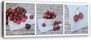 Obraz na plátně Třešně Ovoce - 90x30 cm