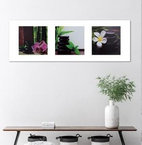 Obraz na plátně Lázně Orchid Zen Stones - 90x30 cm