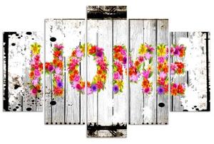 Obraz na plátně pětidílný Home Tapety Květiny - 100x70 cm