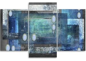 Obraz na plátně třídílný Abstraktní modrá - 60x40 cm