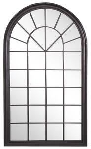 Nástenné zrkadlo čierny kovový rám 77 x 130 cm Vintage nástenná dekorácia