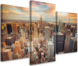 Obraz na plátně třídílný Mesto New York City Manhattan - 150x100 cm