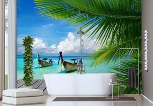 Fototapeta, Tropické palmy na pláži - 300x210 cm