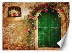 Fototapeta, Zelené dveře Toskánsko - 150x105 cm
