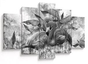 Obraz - Plameniaky graffiti (150x105 cm)