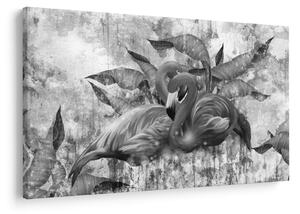Obraz - Plameniaky graffiti (90x60 cm)