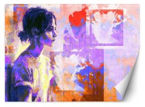 Fototapeta, Portrét ženy ve fialovém - 200x140 cm