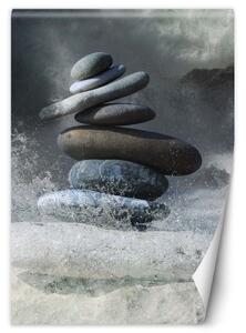Fototapeta, Kameny Mořské zenové lázně - 100x140 cm