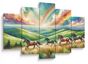 Obraz – Kone cválajúce krajinou (150x105 cm)