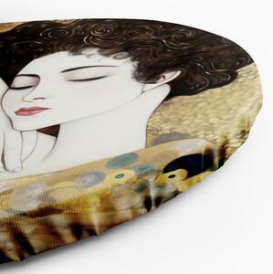 Okrúhly obraz na plátne Ženská tvár - Gustav Klimt, reprodukcia Rozmery: 40 x 40 cm