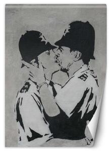 Fototapeta, Banksy Líbající se policisté Graffiti - 100x140 cm