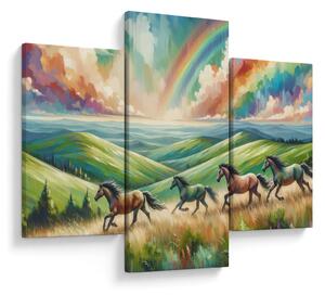Obraz – Kone cválajúce krajinou (90x60 cm)
