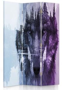 Ozdobný paraván Lesní vlk Zvířata Příroda - 110x170 cm, trojdielny, klasický paraván