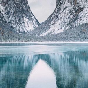 Ozdobný paraván Hory Jezero Krajina - 180x170 cm, päťdielny, klasický paraván