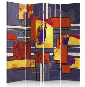 Ozdobný paraván Barevná abstrakce - 145x170 cm, štvordielny, klasický paraván