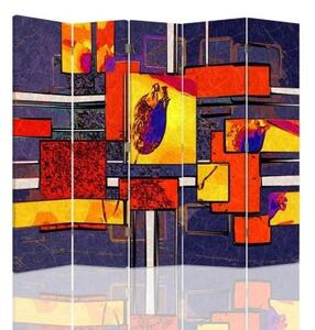 Ozdobný paraván Barevná abstrakce - 180x170 cm, päťdielny, klasický paraván