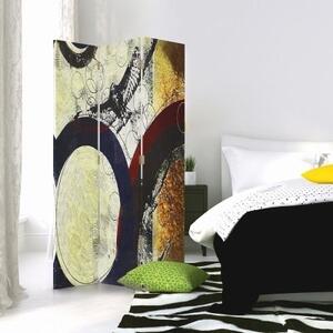 Ozdobný paraván Abstraktní barevný kruh - 110x170 cm, trojdielny, klasický paraván