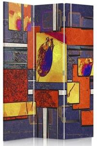Ozdobný paraván Barevná abstrakce - 110x170 cm, trojdielny, klasický paraván