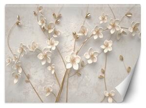 Fototapeta, Květiny na větvích 3d - 100x70 cm