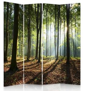 Ozdobný paraván Příroda lesa - 145x170 cm, štvordielny, klasický paraván