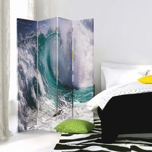 Ozdobný paraván Vlny moře - 145x170 cm, štvordielny, klasický paraván