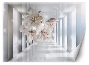 Fototapeta, 3D efekt Tunelové květiny - 450x315 cm
