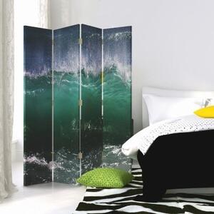 Ozdobný paraván Mořské vlny - 145x170 cm, štvordielny, klasický paraván