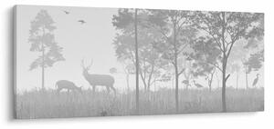 Obraz - Lúka s jeleňami (120x50 cm)