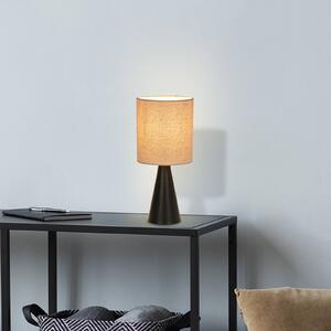 COREP Stolová lampa Sally, matná čierna/béžová, výška 33 cm, kov/látka, Čierna, Obývacia izba / jedáleň, kov, Moderný, Stojacie svietidlo
