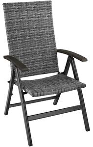 Tectake 404572 záhradná stolička ratanová melbourne - šedá