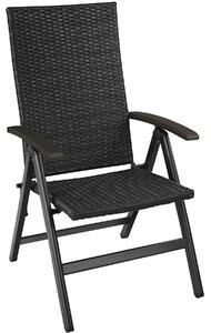 Tectake 404570 záhradná stolička ratanová melbourne - čierna