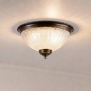 Jupiter Stropné svietidlo Carmen, antická mosadz, matné sklo, E27, Hnedá / staromosadz, Obývacia izba / jedáleň, kov, Starožitný, Závesné svietidlo