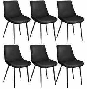 Tectake 404937 sada 6 ks stoličiek monroe v zamatovom vzhľade - čierna