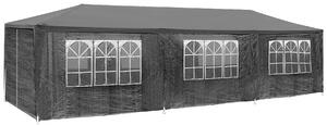 Tectake 404875 skladací pavilón elasa 9x3m s 8 bočnými stenami - šedá