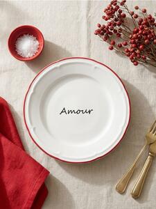 Sinsay - Keramický tanier s nápisom Amour - biela