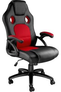 Tectake 403465 kancelárska stolička tyson - čierna / červená